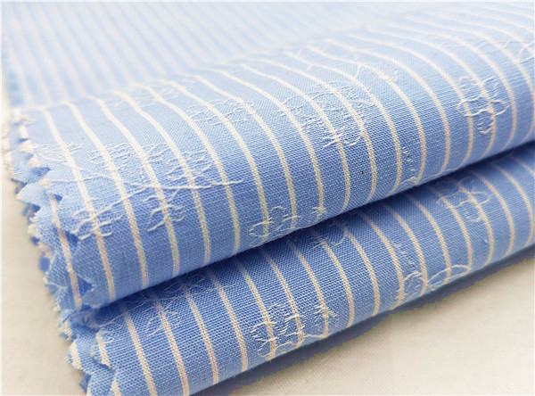 色织条子提花布 100/2提花条子面料